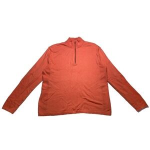 Greyson Men's Large 1/4 Zip Sweater Merino Wool Blend Salmon Pink